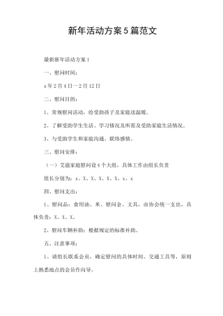新年活动方案5篇范文