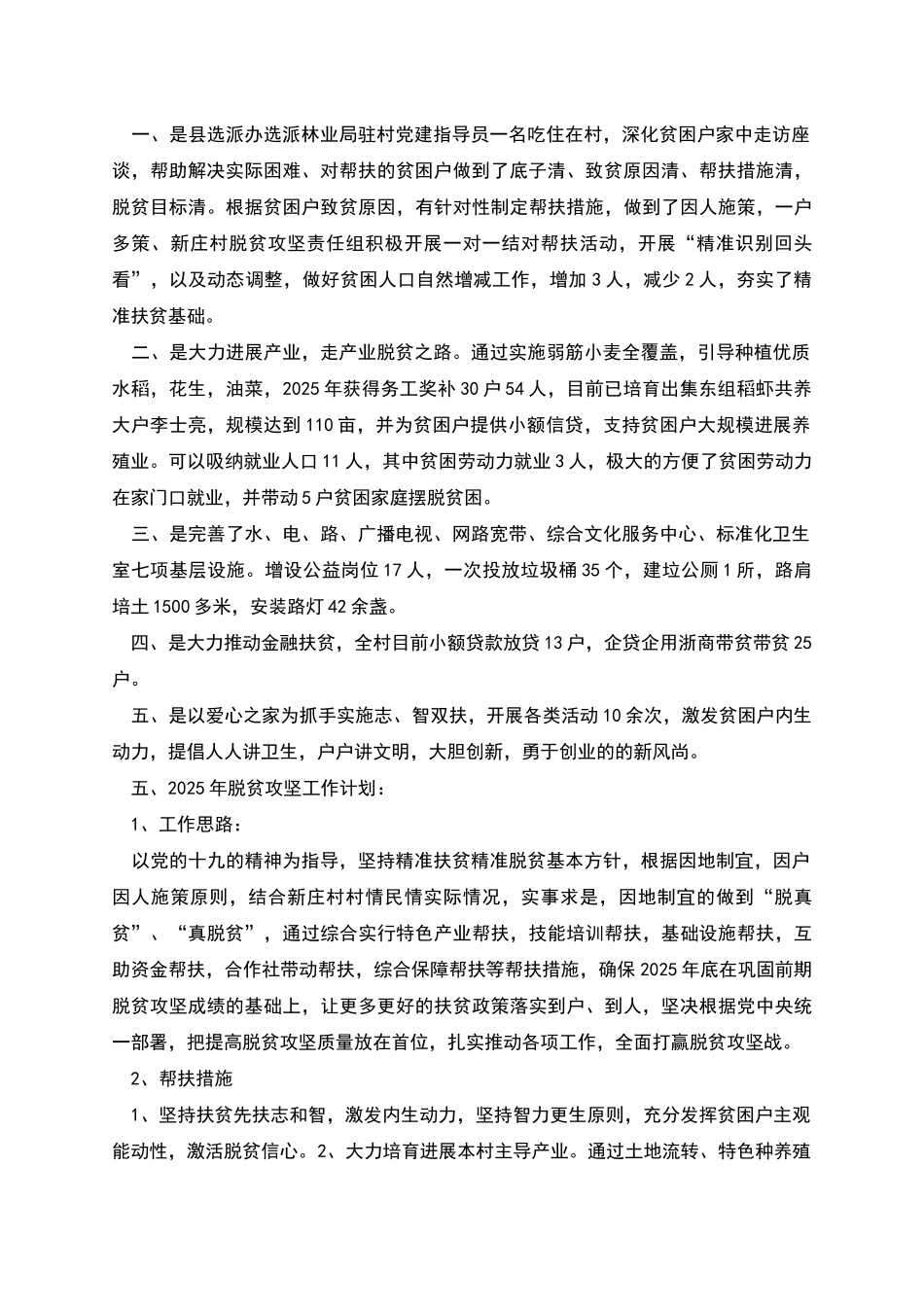 新庄村脱贫攻坚汇报材料_第2页