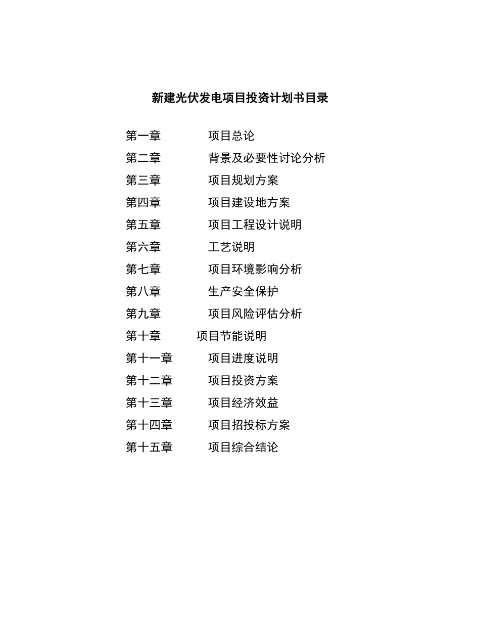 新建光伏发电项目投资计划书_第3页