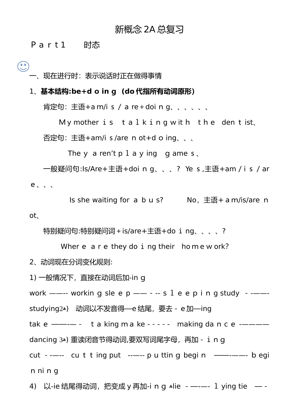新概念青少版2A复习总结_第1页