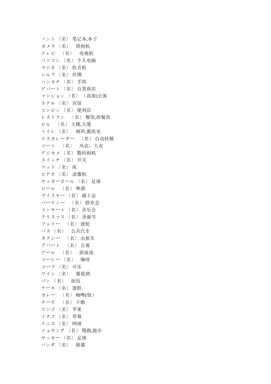 新版标准日本语初级外来语_第1页