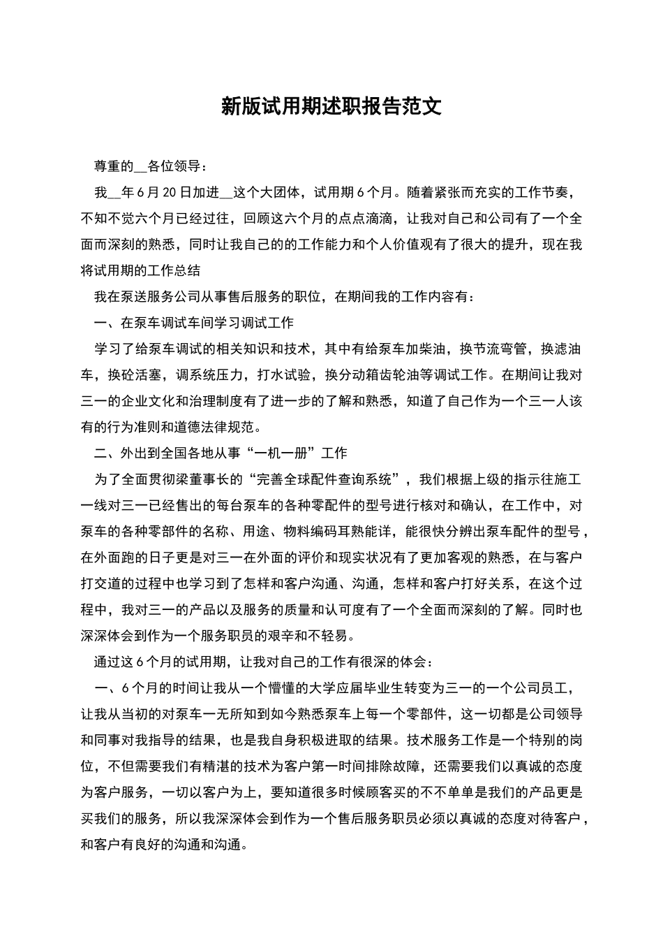 新版试用期述职报告范文_第1页