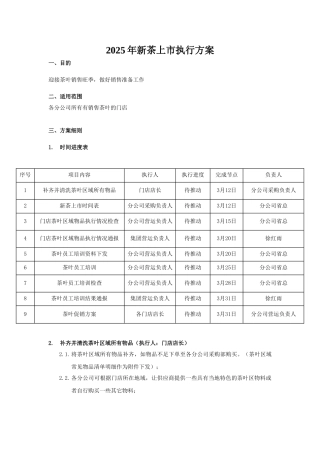 新茶上市执行方案20250308