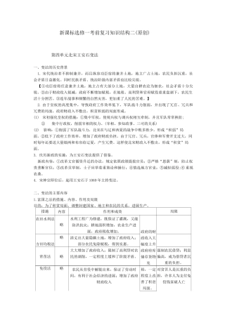 新课标选修一考前复习知识结构二
