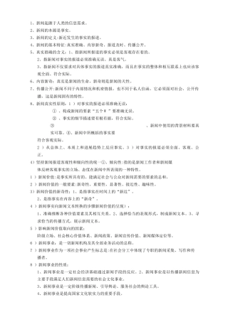 新闻学概论考试重点