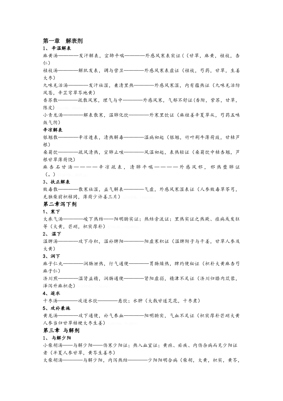 方剂学——功用主治汇总_第1页