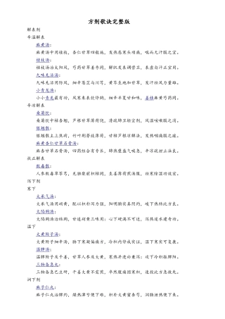 方剂歌诀完整版