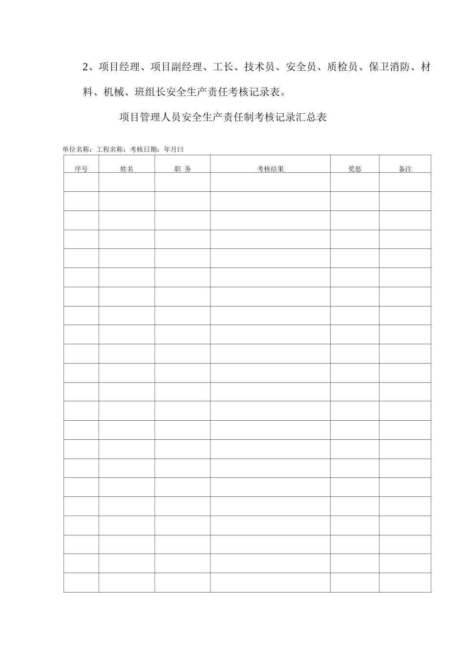 施工企业安全生产责任考核及奖惩制度及记录_第3页