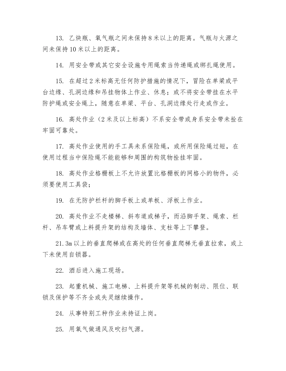 施工作业人员的典型违章行为_第2页