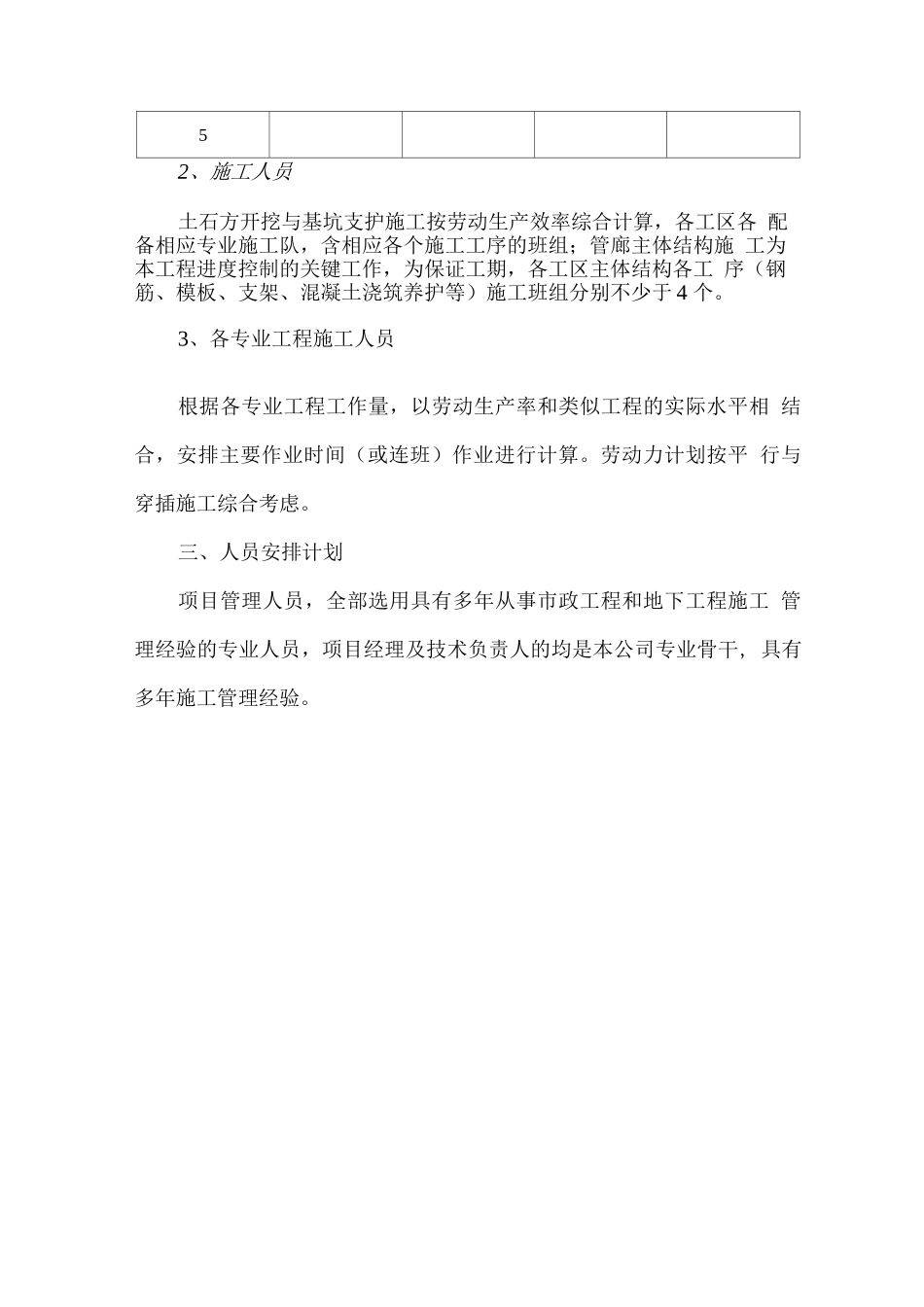 施工劳动力安排计划_第2页