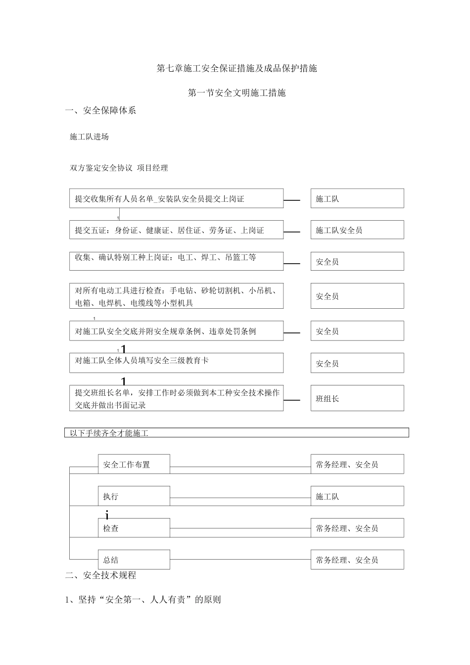 施工安全保证措施及成品保护措施_第1页