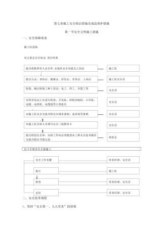 施工安全保证措施及成品保护措施