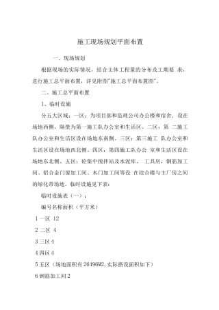 施工现场规划平面布置