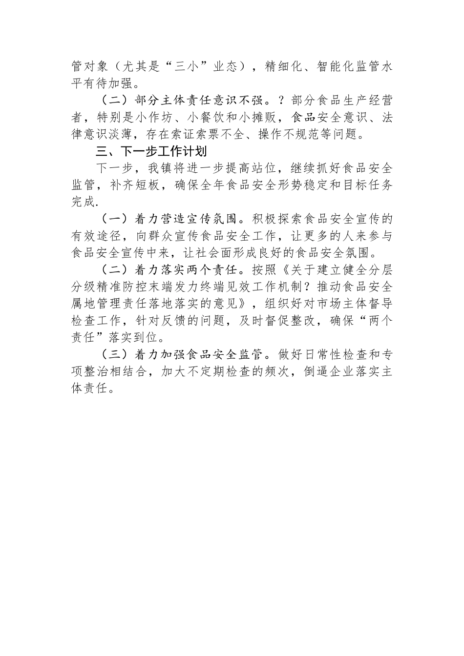 镇2025年食品安全工作总结及年度工作计划_第3页