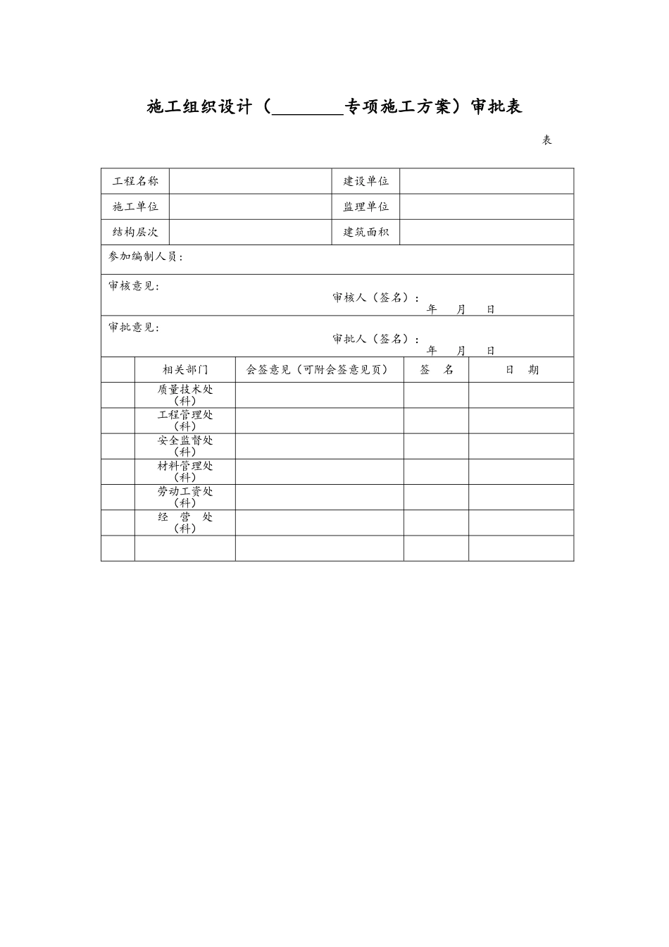 施工组织设计审批表_第1页