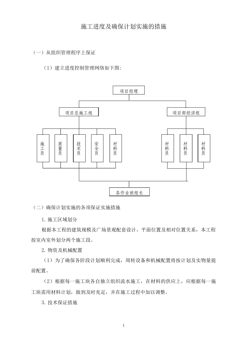 施工进度及确保计划实施的措施_第1页