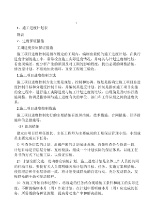 施工进度计划表及进度保证措施