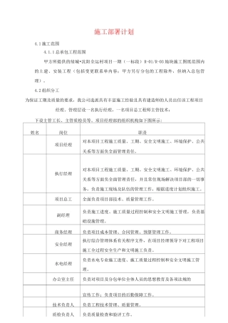 施工部署计划