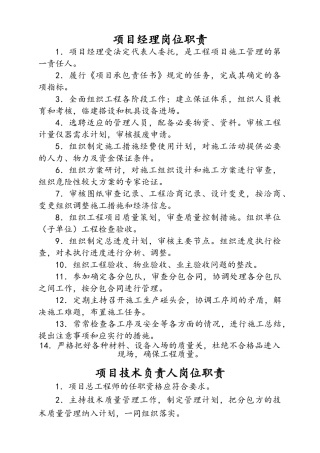 施工项目部上墙资料