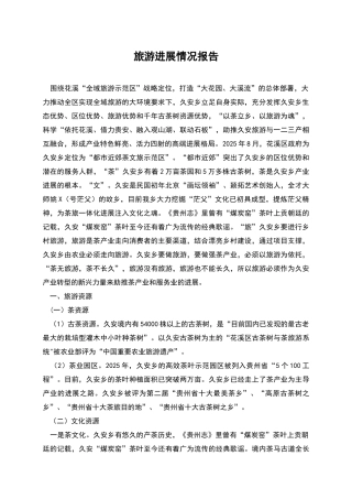 旅游发展情况报告