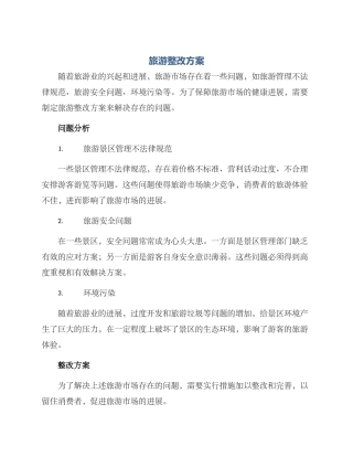 旅游整改方案