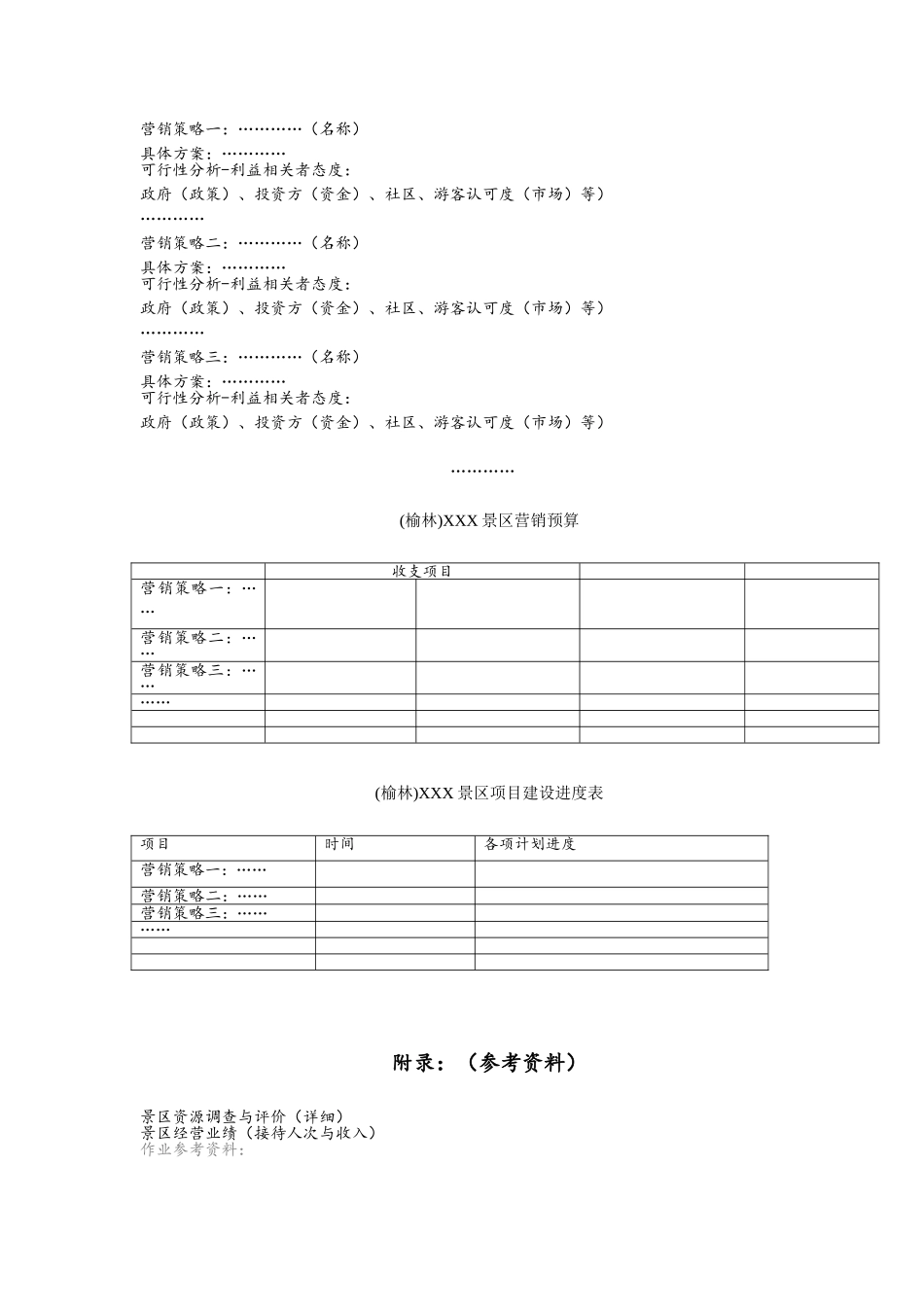 旅游景区营销策划书模板--旅游市场营销课程作业_第3页