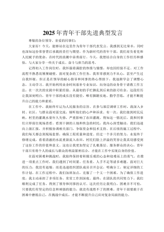 2025年青年干部先进典型发言