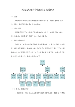 无动力船舶防台抗台应急救援预案