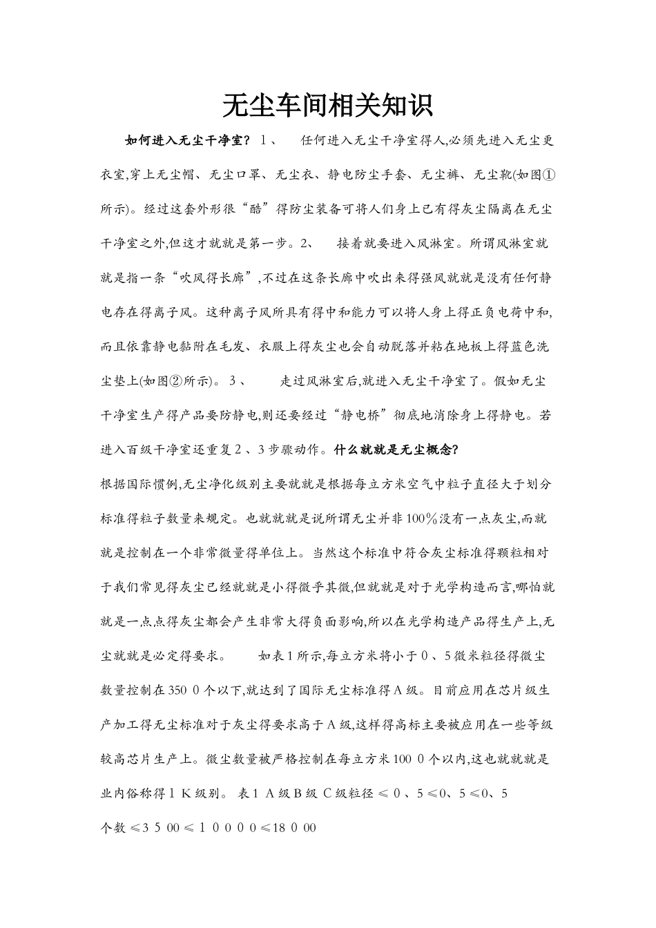 无尘车间相关知识及进出流程_第1页