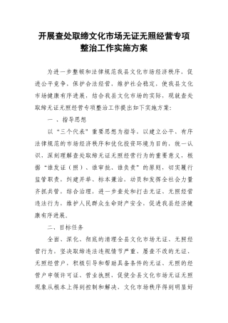 无证综合治理-行动方案