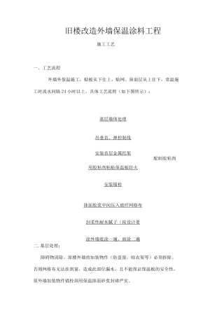 旧楼改造外墙保温涂料工程施工方案