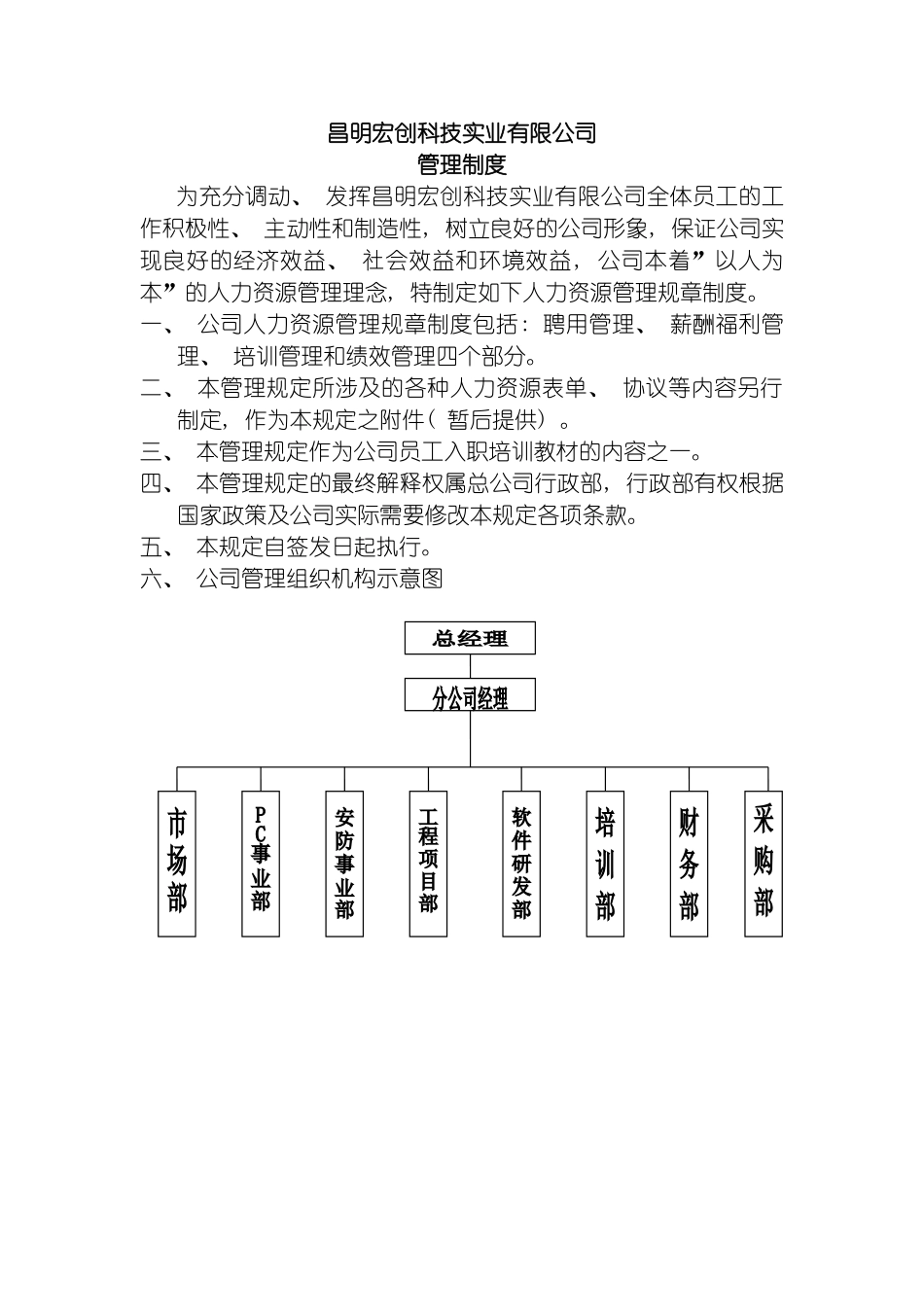 昌明宏创科技实业有限公司管理制度模板_第2页