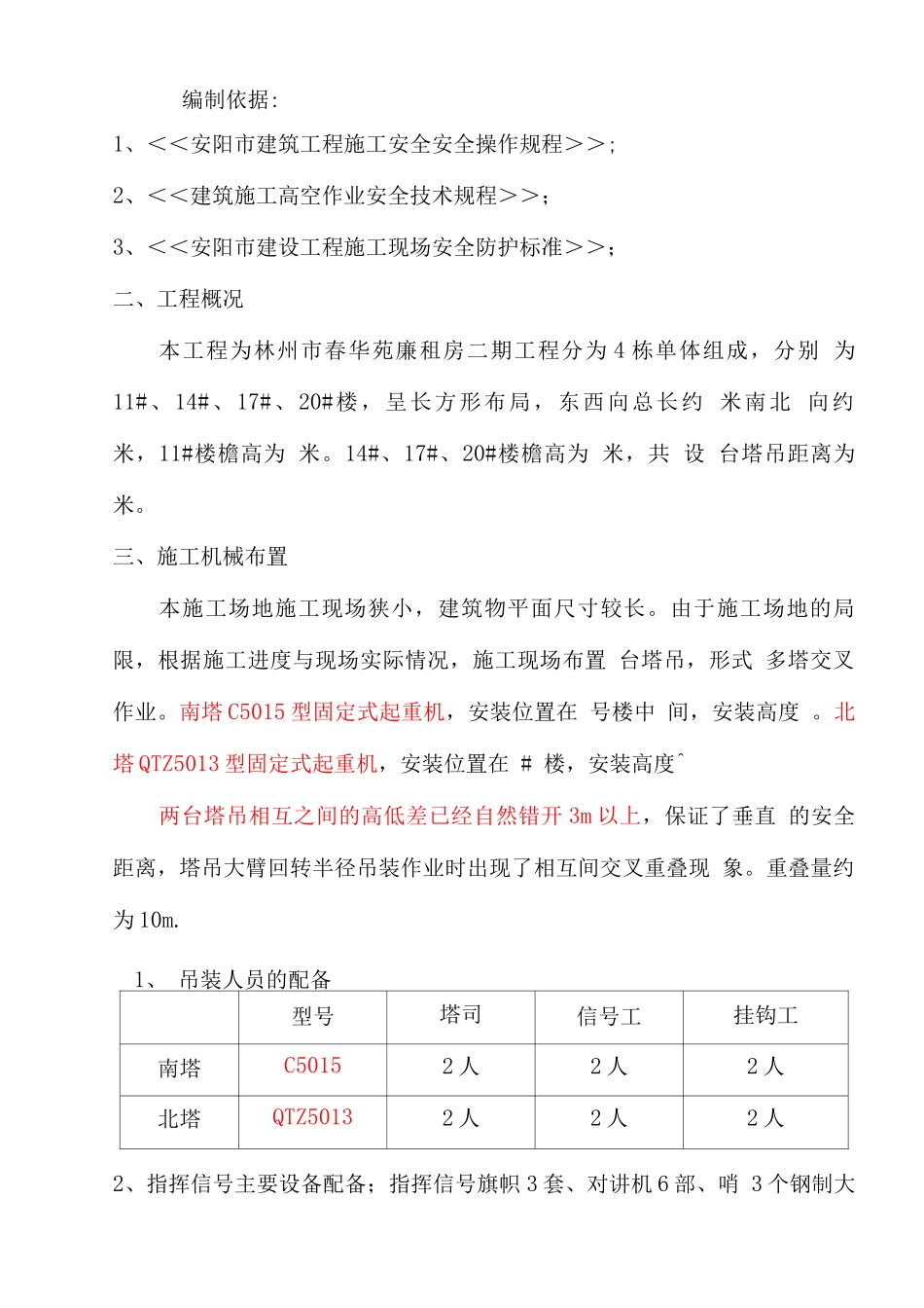 春华苑多塔施工方案_第1页