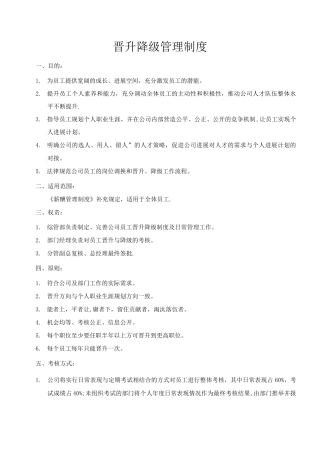 晋升降级管理制度
