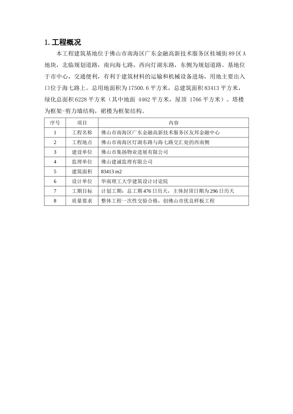 普通模板工程施工方案_第1页