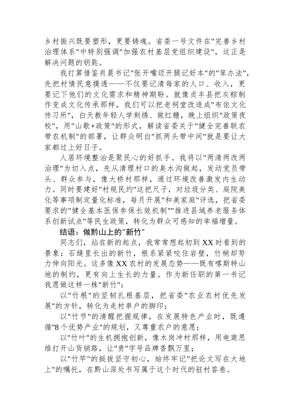 2025年新任驻村第一书记座谈会发言稿_第3页