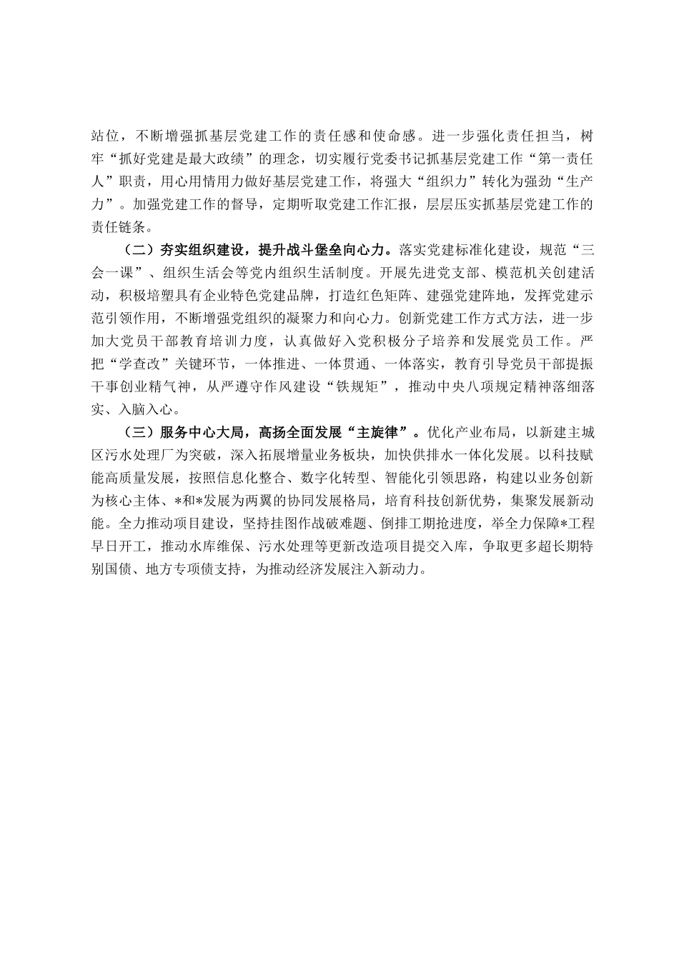 公司党委书记2025年上半年抓基层党建工作述职报告_第3页
