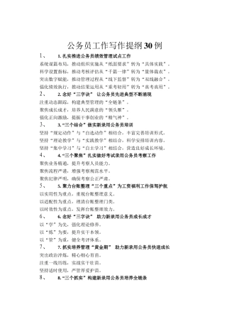 公务员工作写作提纲30例