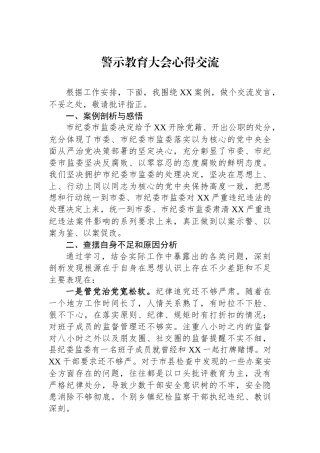 警示教育大会心得交流