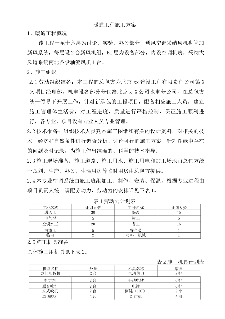 暖通工程施工方案4_第1页