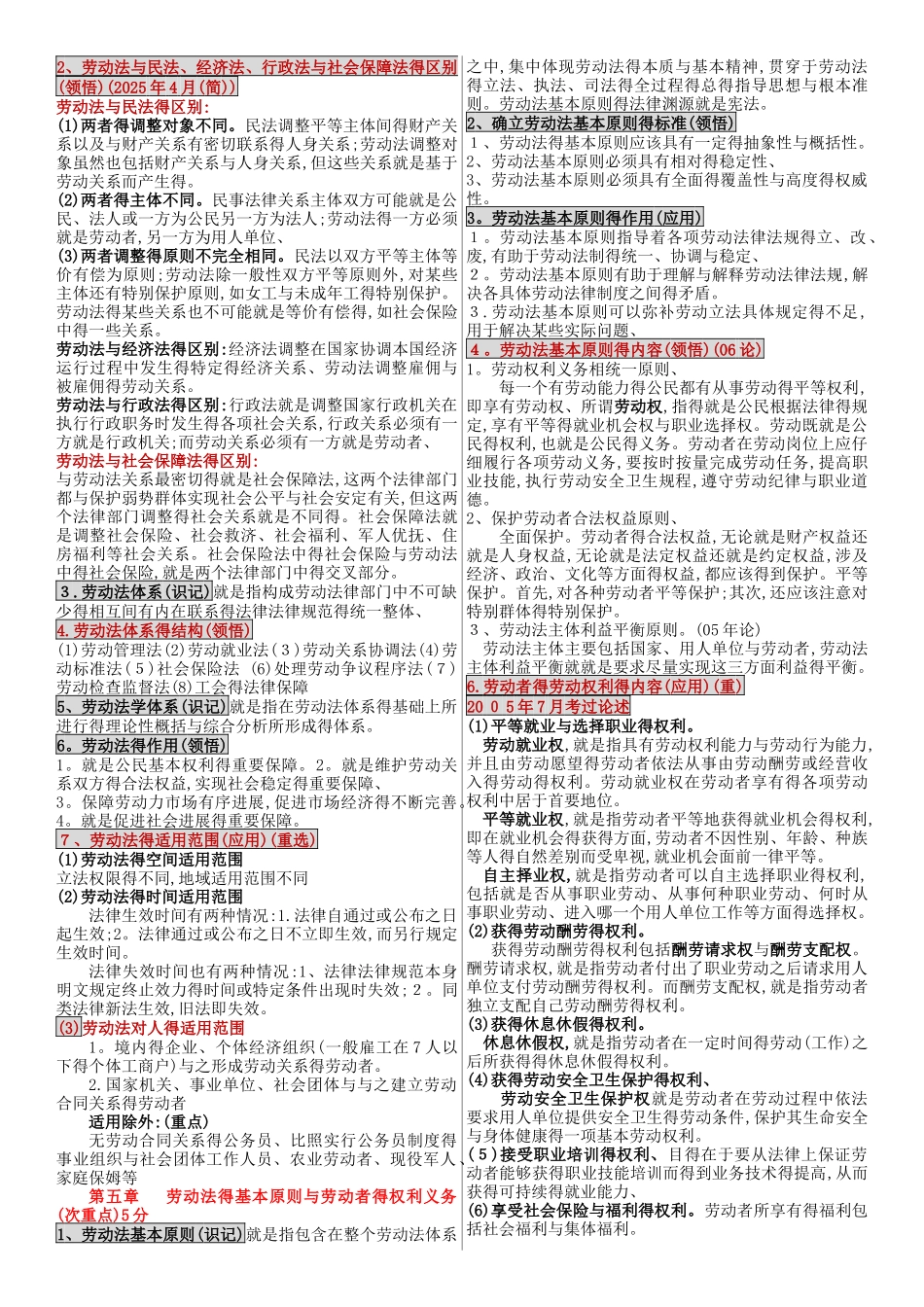 最好的自考劳动法笔记_第3页