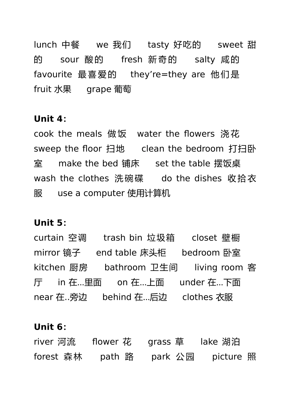 最新PEP小学英语五年级上册复习要点_第3页