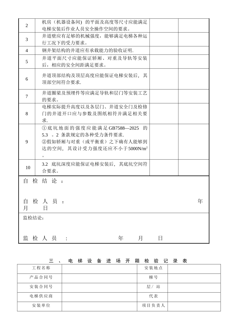 最新电梯安装过程记录【范本模板】_第3页