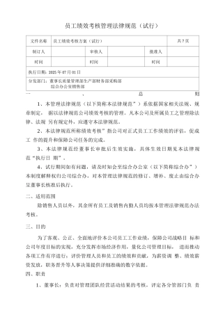 月度绩效考核管理方案