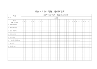 月进度计划施工进度横道图