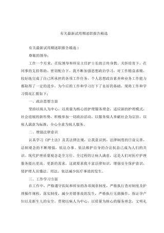 有关试用期述职报告