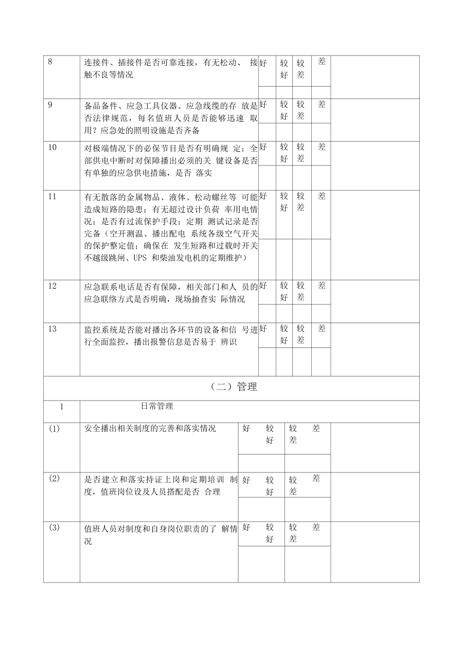 有线电视传输系统安全检查表_第2页