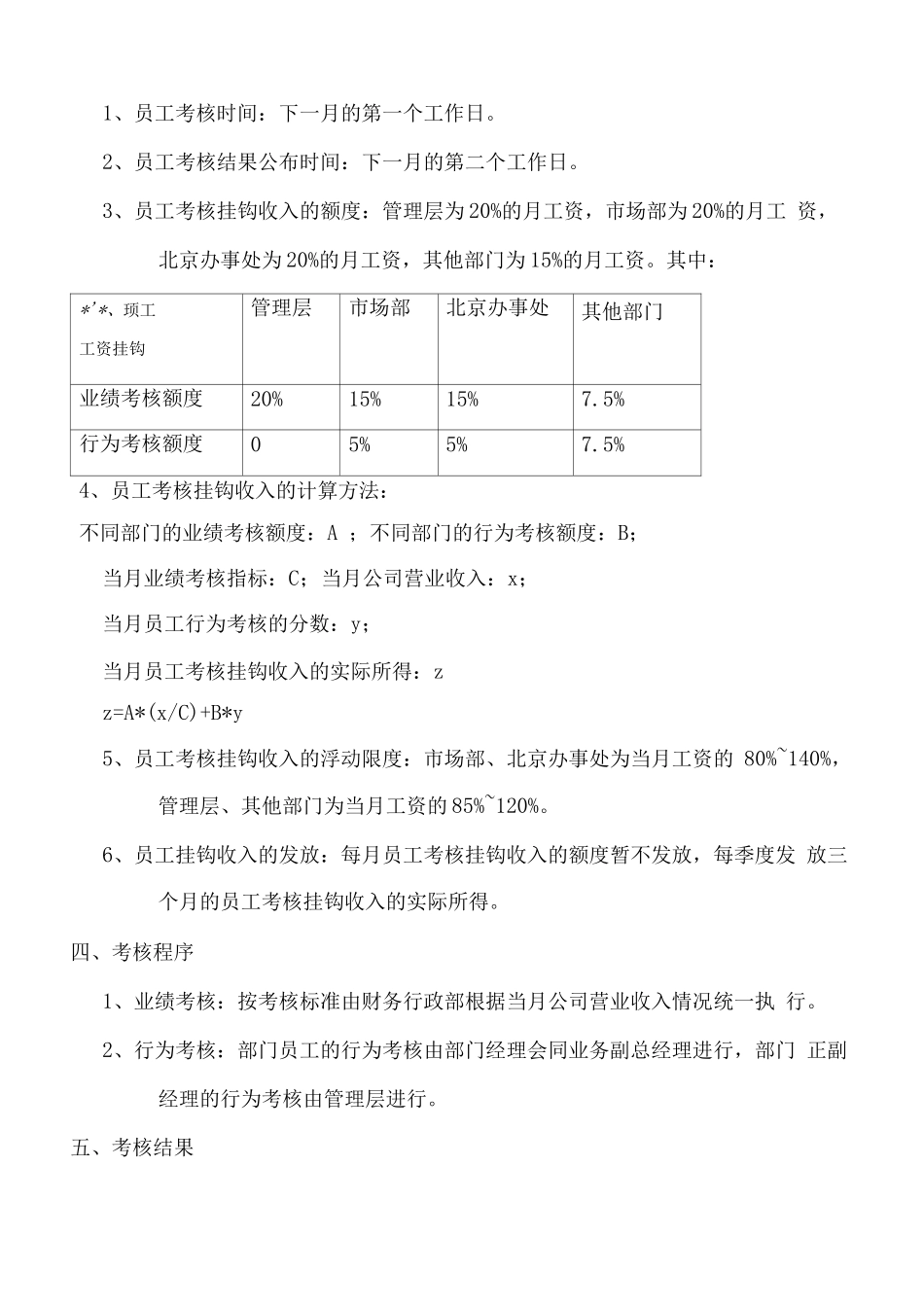 有限公司员工工作考核制度_第2页
