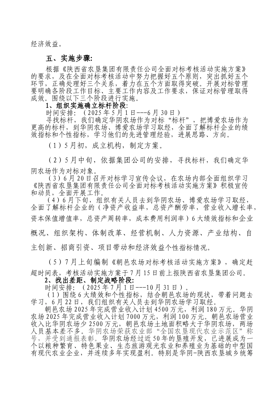 朝邑农场对标管理工作方案_第3页