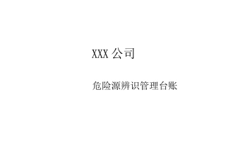 木材加工企业危险源辨识管理台帐